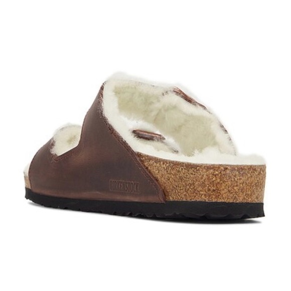 Birkenstock Arizona Shearling in Habana & Natural - Picture 5 of 7